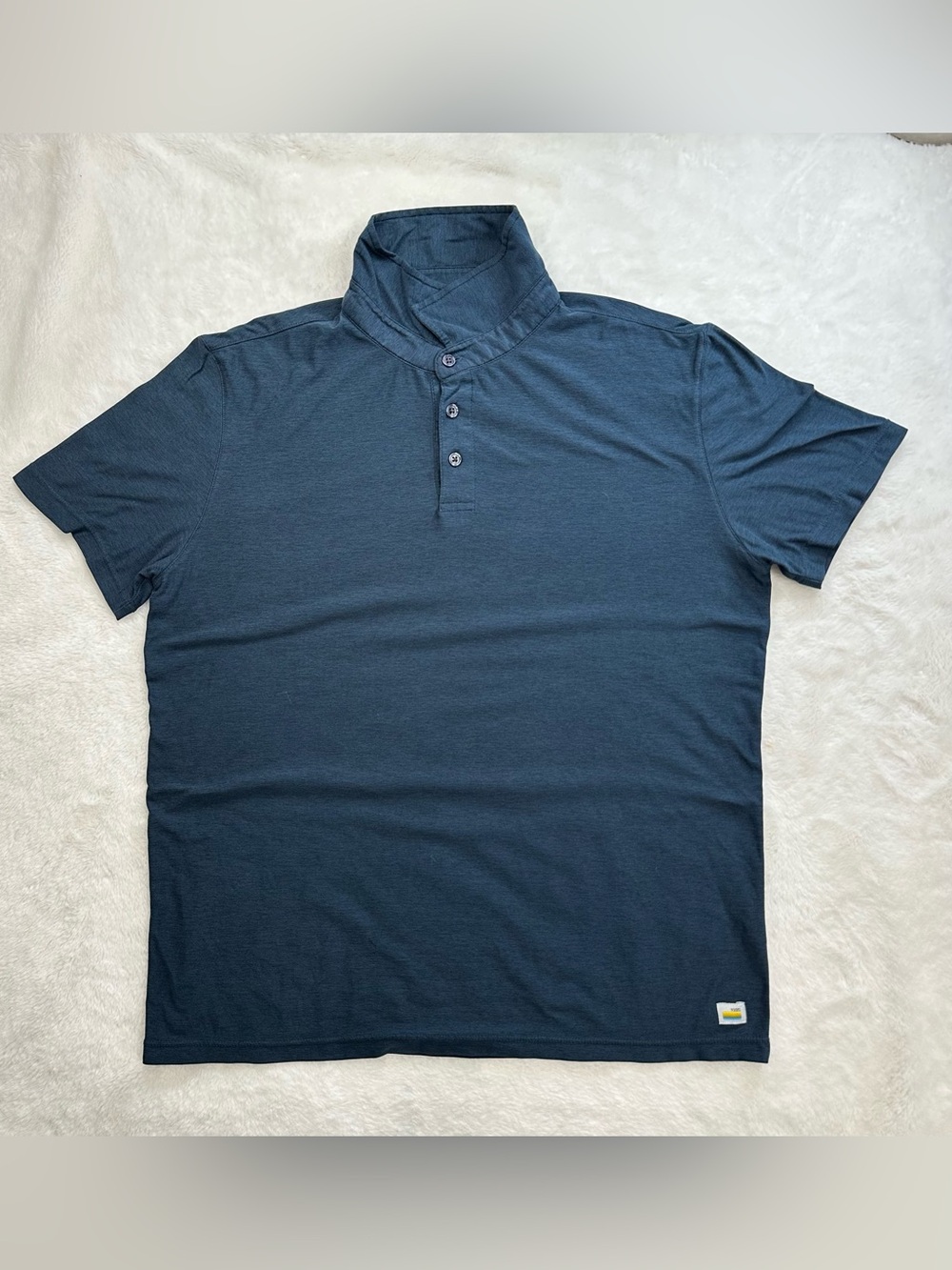 Vuori Strato Tech Short Sleeve Polo Shirt Blue Heather Size M